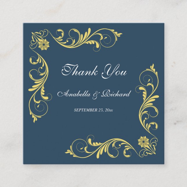 Elegant Victorian Wedding Thank You Enclosure Card (Front)