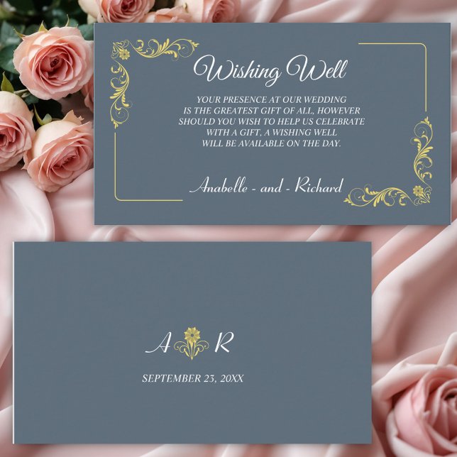 Elegant Victorian Wedding Wishing Well Enclosure Card (Creator Uploaded)
