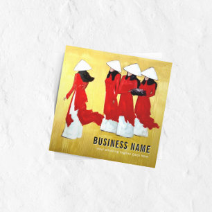 Elegant Vietnamese Ladies in Traditional Attire Square Business Card