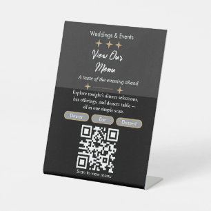 Elegant View Menu QR Code Sign Digital Menu