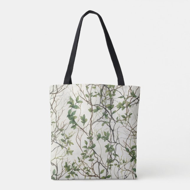 Elegant Vine Tote Bag – Botanical-Inspired Eco (Back)