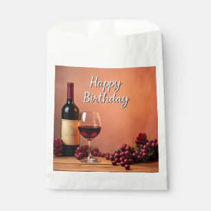 Elegant Vineyard Happy Birthday Wine & Grapes Favour Bags