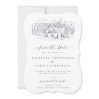 Elegant Vineyard Illustration Destination Wedding