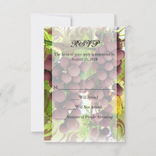 Elegant Vineyard Purple Grapes Wedding Small RSVP