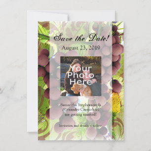 Elegant Vineyard Purple/Green Photo Save the Date