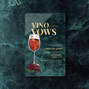 Elegant Vino before the vows Bridal Shower wine Acrylic Invitations