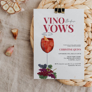 Elegant Vino before the vows Bridal Shower wine Invitation