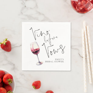 Elegant Vino Before Vows Bridal Shower Napkin