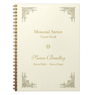 Elegant Vintage 1 Memorial Service NoteBook