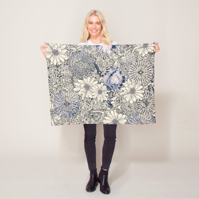 Elegant Vintage Abstract Floral Background |  Fleece Blanket (In Situ)