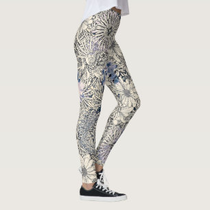 Elegant Vintage Abstract Floral Background    Leggings