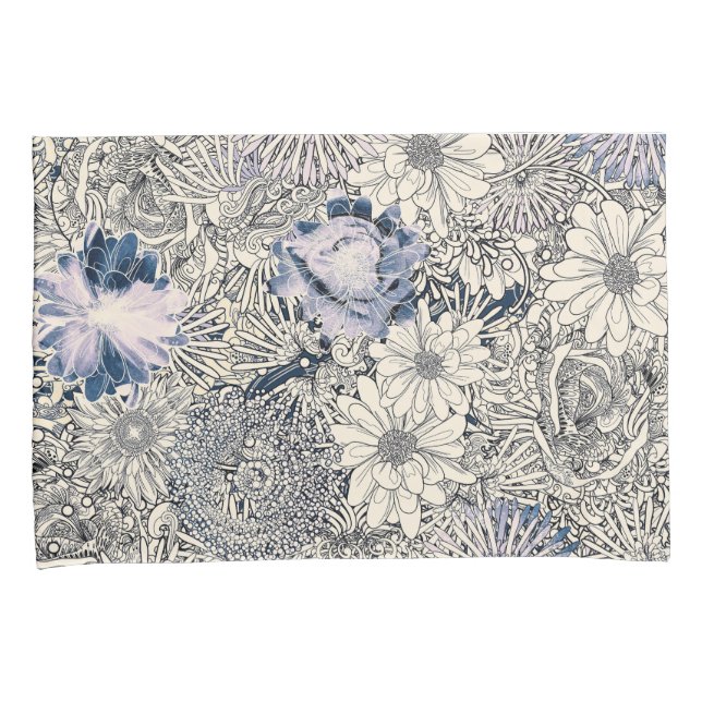 Elegant Vintage Abstract Floral Background |  Pillowcase (Front-Right)