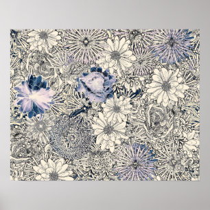 Elegant Vintage Abstract Floral Background    Poster