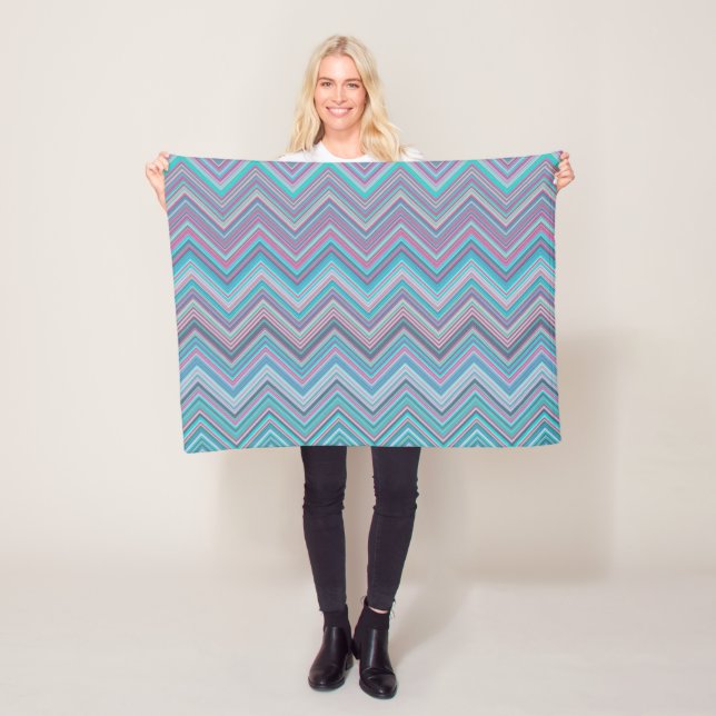 Elegant Vintage Abstract Pastel Chevron Pattern | Fleece Blanket (In Situ)