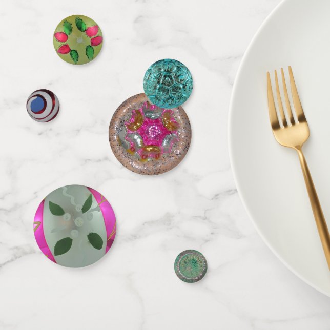 Elegant Vintage Antique Glass Christmas Ornaments Confetti (Group)