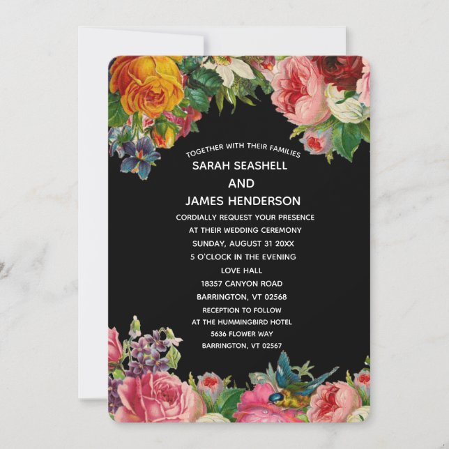 Elegant Vintage Antique Moody Wedding Invitations (Front)