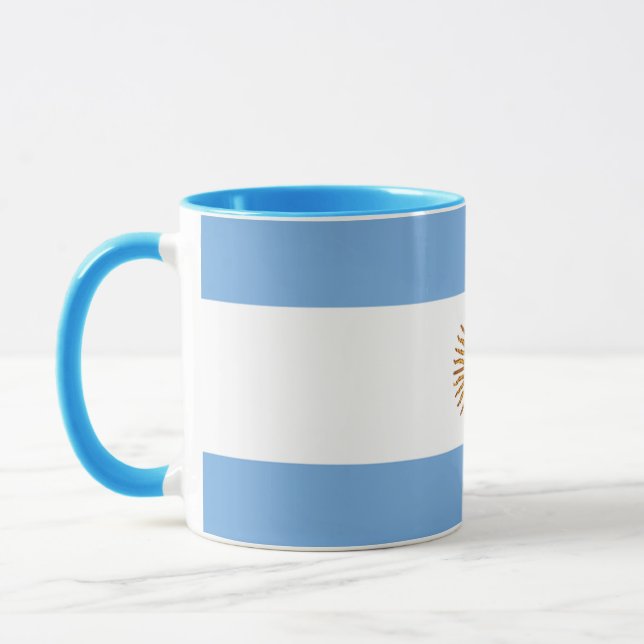 Elegant Vintage Argentinian Flag Covered Ceramic Mug (Left)
