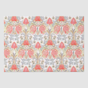 Elegant Vintage Art Nouveau Coral Flower Pattern Tissue Paper