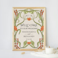 Elegant Vintage Art Nouveau Floral Frame Welcome