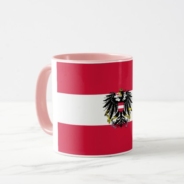 Elegant Vintage Austrian Flag on Ceramic Mug (Front Left)