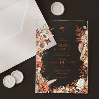 Elegant Vintage Autumn Floral Frame Wedding