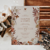 Elegant Vintage Autumn Floral Frame Wedding