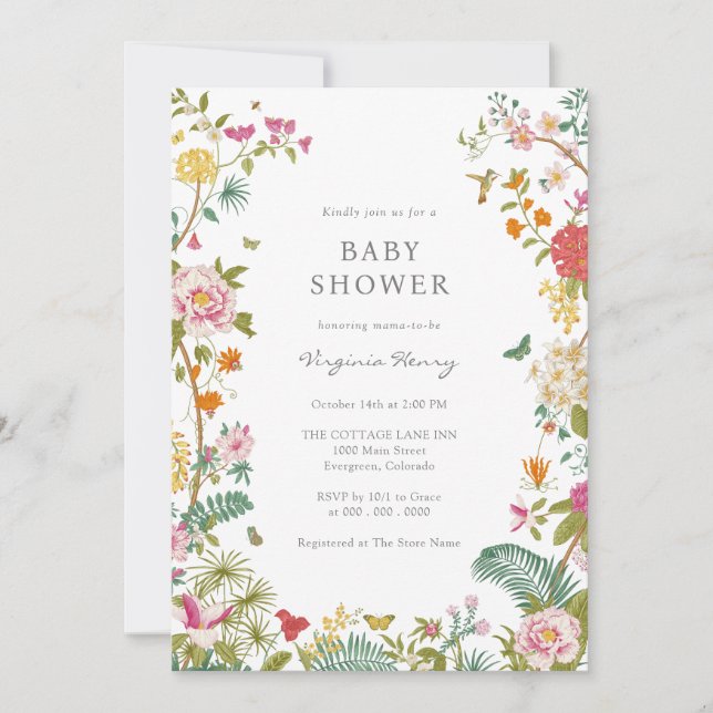 Elegant Vintage Baby Shower Invitation (Front)