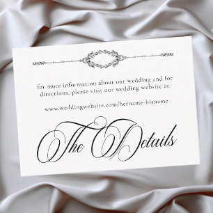 Elegant Vintage Baroque Black White Wedding Enclosure Card