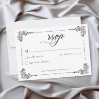 Elegant Vintage Baroque Black White Wedding