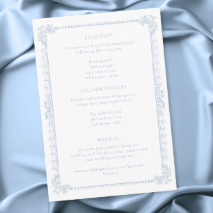 Elegant Vintage Baroque Dusty Blue Wedding Enclosure Card