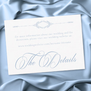 Elegant Vintage Baroque Dusty Blue Wedding Enclosure Card