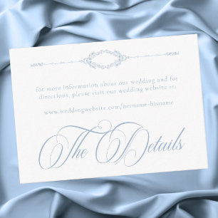 Elegant Vintage Baroque Dusty Blue Wedding Enclosure Card