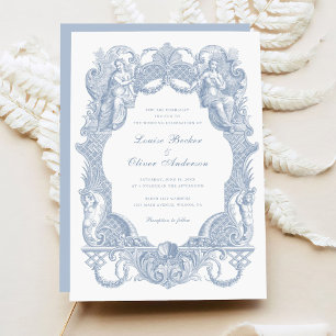 Elegant Vintage Baroque Floral Frame Wedding Invitation