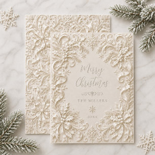 Elegant Vintage Baroque Merry Christmas Card