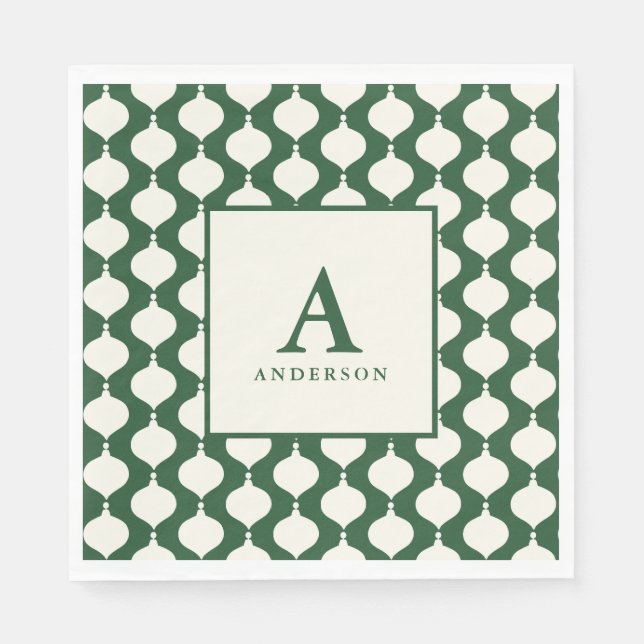 Elegant vintage bauble Christmas party Napkin (Front)