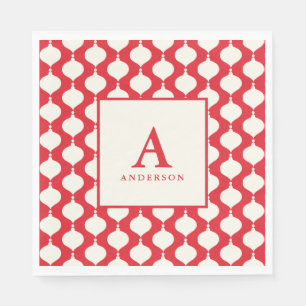 Elegant vintage bauble Christmas party Napkin