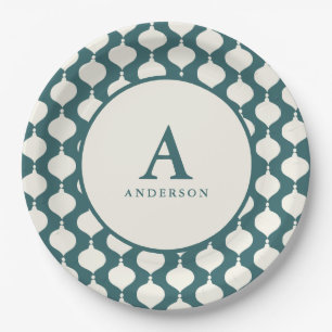 Elegant vintage bauble Christmas party Paper Plate