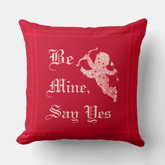 Elegant Vintage Be Mine Valentine's Day Cushion (Front)