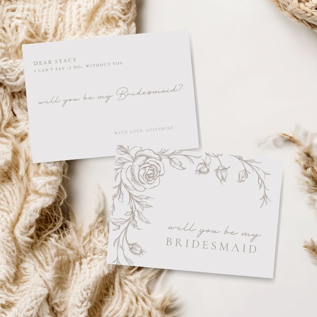 Elegant Vintage Be My Bridesmaid Proposal Card (Creator Uploaded)
