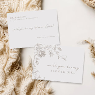 Elegant Vintage Be My Flower Girl Proposal Card