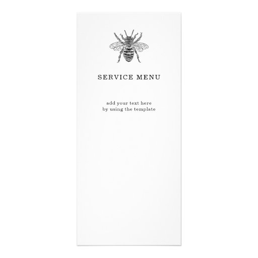 Elegant Vintage Bee | Business Service Menu