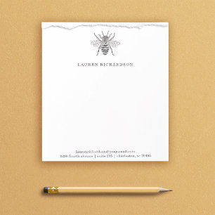 Elegant Vintage Bee Notepad