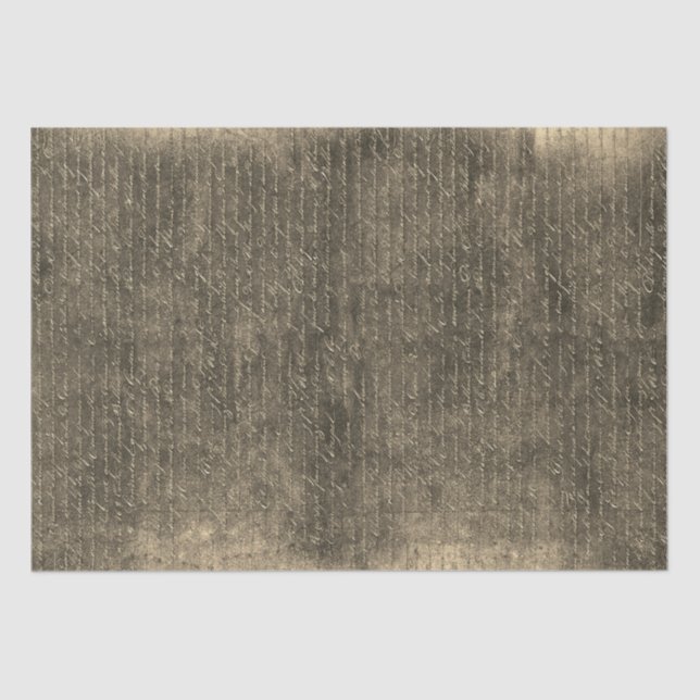 Elegant Vintage Beige Brown Handwritten Letter  Tissue Paper (Front)