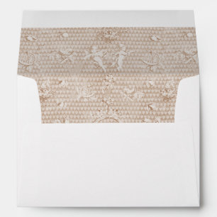 Elegant Vintage Beige Cupid Angels Envelope