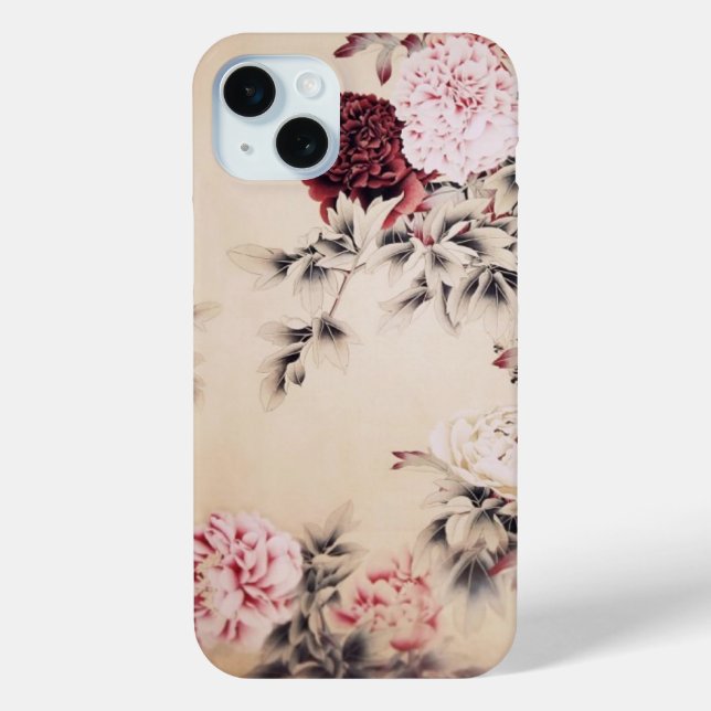 elegant vintage beige floral iPhone 6 case (Back)