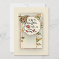 Elegant Vintage Best Christmas Wishes with Ivy