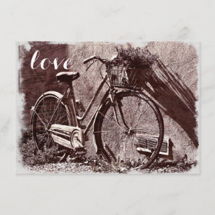 Elegant Vintage Bicycle Love Wedding Invitations