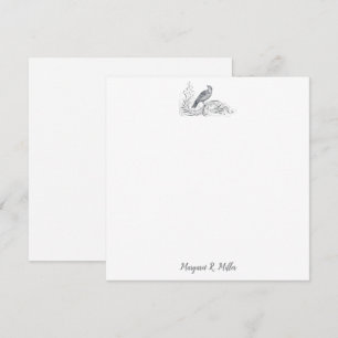 Elegant Vintage Bird Floral Nature Custom Flat Card