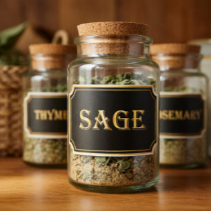 Elegant Vintage Black and Gold Pantry Label 