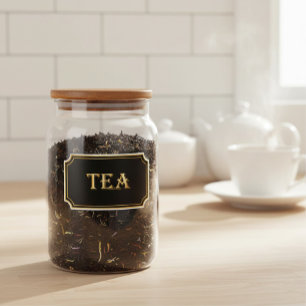 Elegant Vintage Black and Gold Pantry Label 